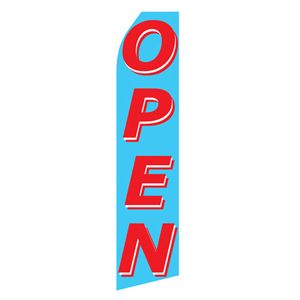 Blue Open Stock Flag - 16ft