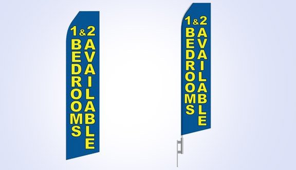 Blue 1 & 2 Bedrooms Available Stock Flag - 16ft