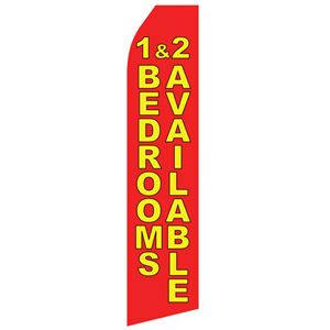 Red 1 & 2 Bedrooms Available Stock Flag - 16ft