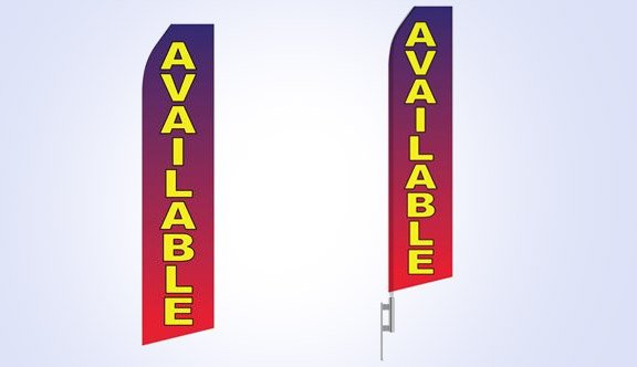 Purple Gradient Available Stock Flag - 16ft