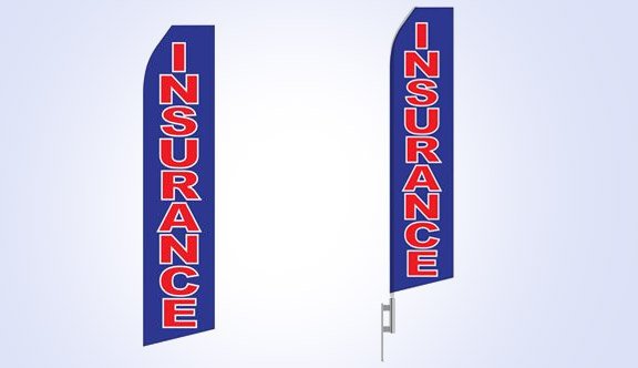 Blue Insurance Stock Flag - 16ft