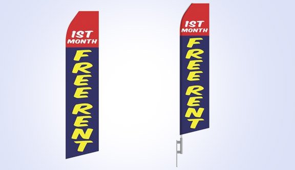 First Month Free Rent Stock Flag - 16ft