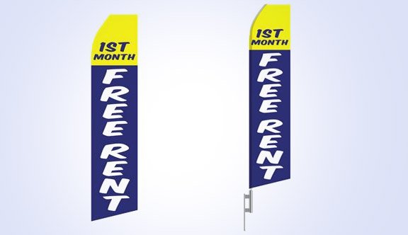 First Month Free Rent Stock Flag - 16ft