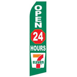 7 to 11 Open 24 Hours Logo Stock Flag - 16ft