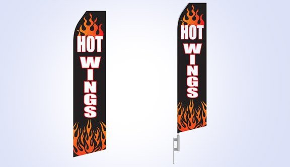 Hot Wings Stock Flag - 16ft