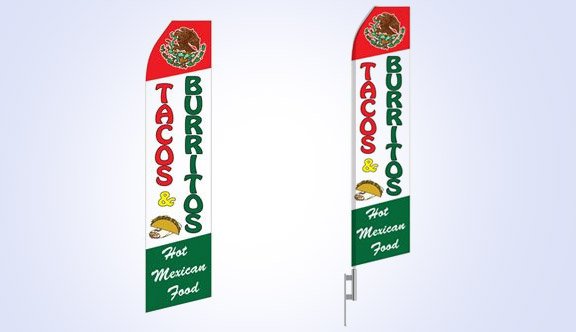 Tacos and Burritos Stock Flag - 16ft