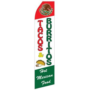 Tacos and Burritos Stock Flag - 16ft