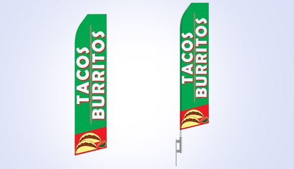 Tacos and Burritos Stock Flag - 16ft