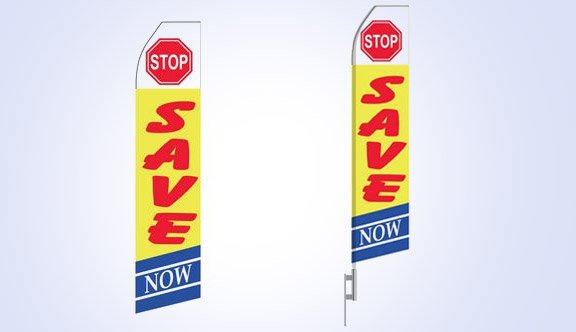 Stop Save Here Stock Flag - 16ft