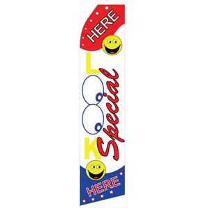 Look Here Special Stock Flag - 16ft