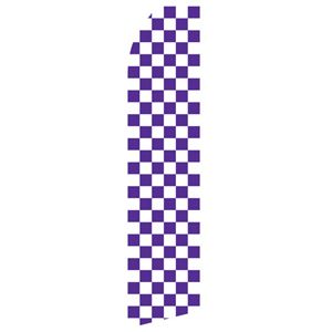 Purple Checkered Stock Flag - 16ft