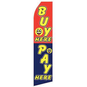 Pay Here Stock Flag - 16ft