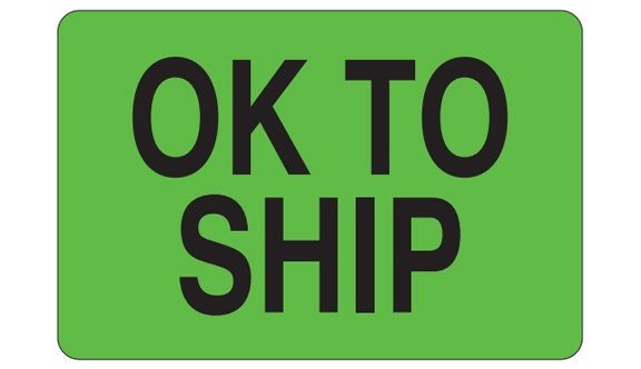 Ok To Ship Labels - 2x3