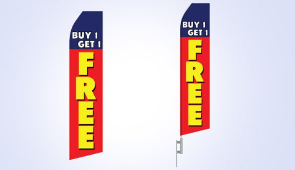 Buy One Get One Free Stock Flag - 16ft