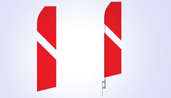 Red and White Stripe Stock Flag - 16ft