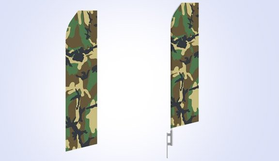 Camo Advertising Stock Flag - 16ft
