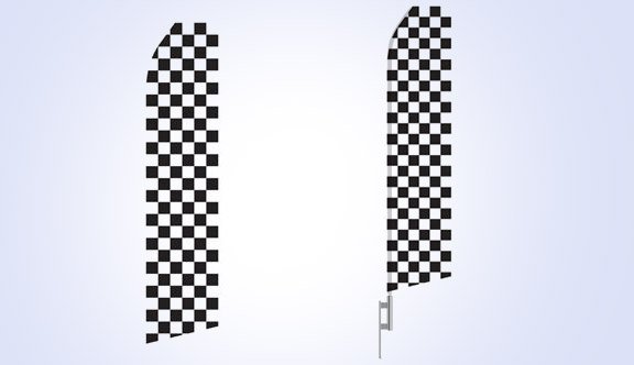 Black and White Checkered Stock Flag - 16ft