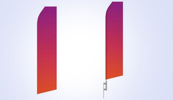 Red Purple Gradient Stock Flag - 16ft