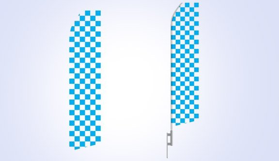 Blue and White Checkered Stock Flag - 16ft