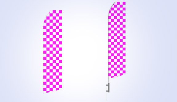 Magenta and White Checkered Stock Flag - 16ft