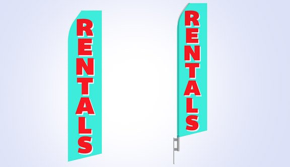 Cyan Rental Stock Flag - 16ft