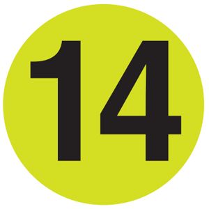 Number 14 Labels - 2"