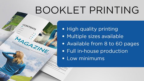 Custom Booklet Services No Minimums