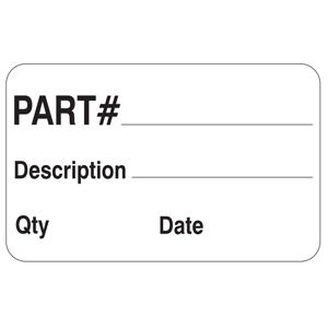 Part # Labels - 1.25x2