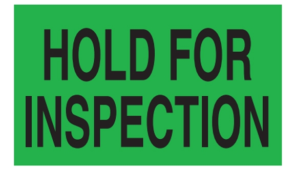Hold For Inspection Labels - 3x5