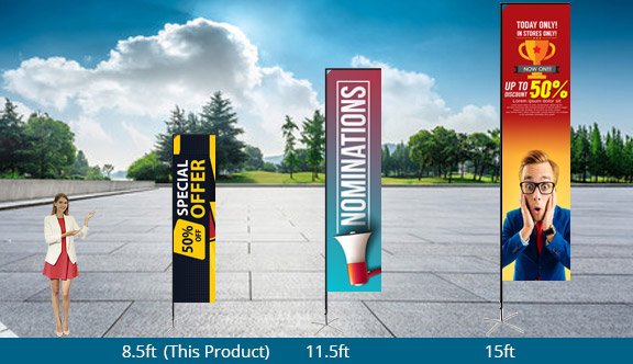 Rectangle Advertising Flag - 8.5 ft