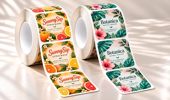 Rounded Square Roll Labels