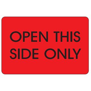 Open This Side Only Labels - 2x3