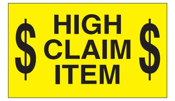 High Claim Item Labels - 3x5