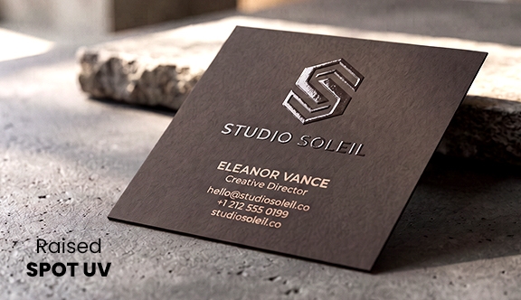 Raised Spot UV Square Business Card 2.5x2.5