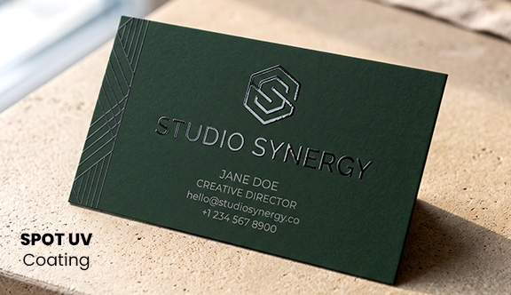 Raised Spot UV Slick Business Card 3.5x1.5