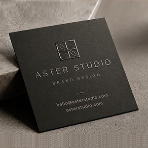 Raised Spot UV Square Business Card 2.5x2.5