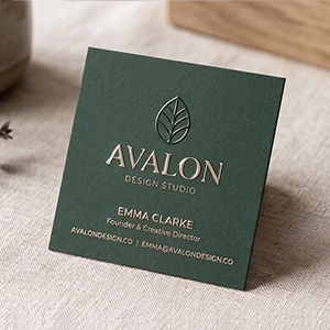 Raised Spot UV Square Business Card 2x2