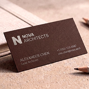 Raised Spot UV Tiny Business Cards 3.5x1