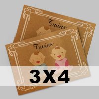 Kraft Paper Flat Card - 3x4