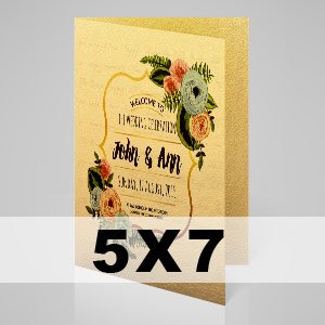 Metallic Paper Folded Card - 10x7 (Flat) to 5x7 (Folded)