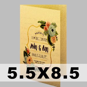 Metallic Paper Folded Card - 11x8.5 (Flat) to 5.5x8.5 (Folded)
