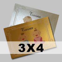 Metallic Paper Flat Card - 3x4