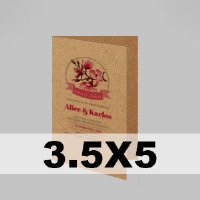Kraft Paper Folded Card - 7x5 (Flat) to 3.5x5 (Folded)
