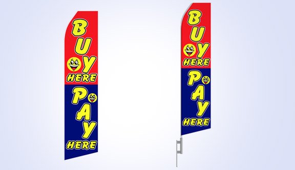 Pay Here Stock Flag - 16ft