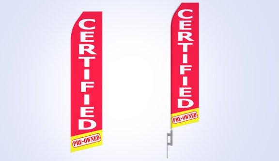 Red Certified Stock Flag - 16ft