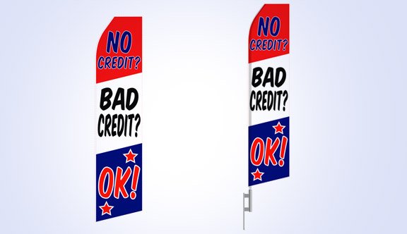 No Credit OK Stock Flag - 16ft