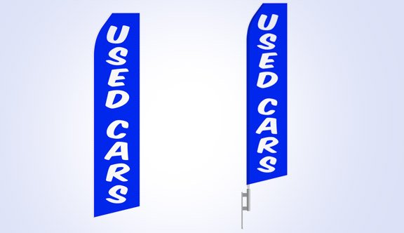 Blue Used Cars Stock Flag - 16ft