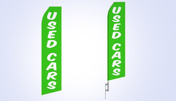 Green Used Car Stock Flag - 16ft