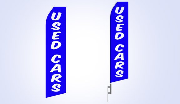 Blue Used Cars Stock Flag - 16ft