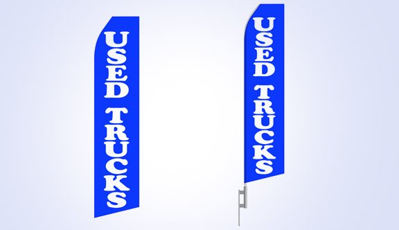 Blue Used Truck Stock Flag - 16ft